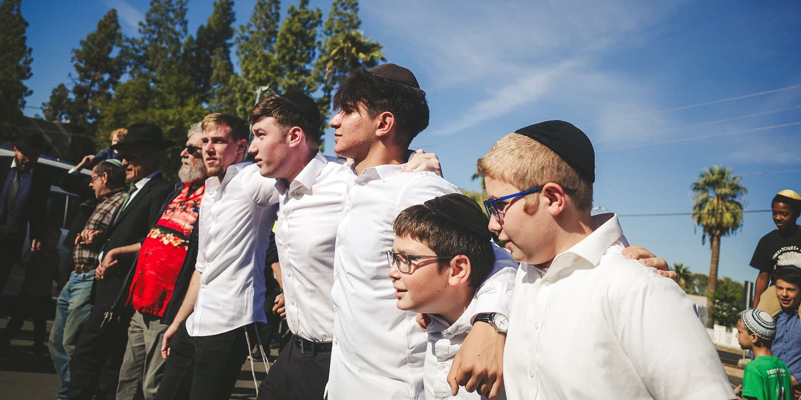 Members of the Beth Joseph community together